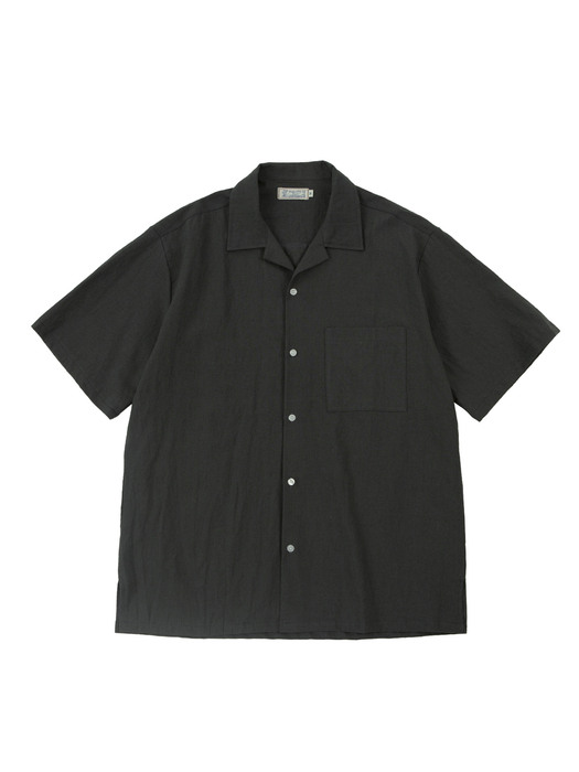 Linen open collar half shirts(5col)