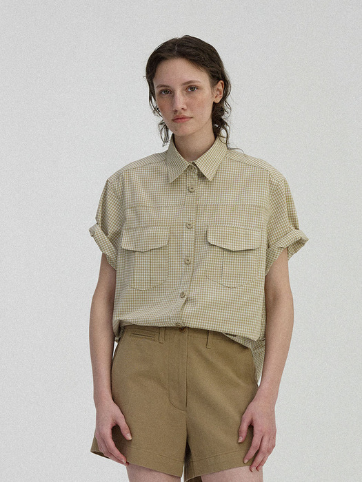 Double pouch shirt (Mustard check)