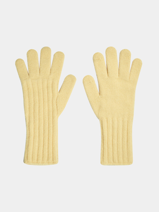 Textured Touch Gloves_Lemon