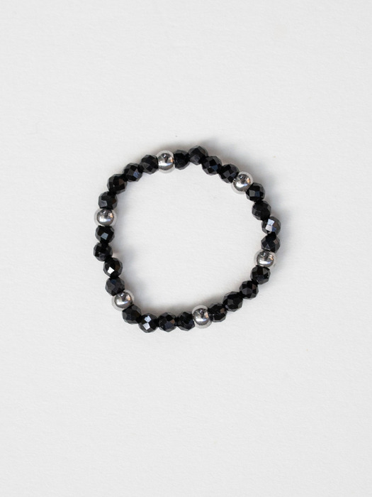Black gemstone with surgical ball ring
