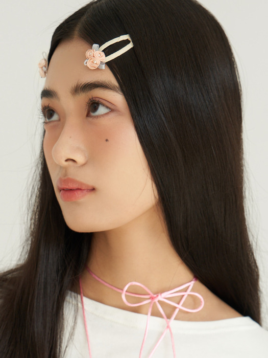 [2SET] ballerina rose hair pin