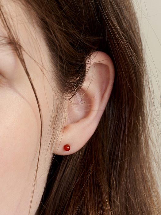 [sv925] red onyx earring