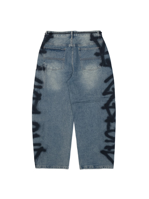 BBD Side Sprayed Custom Denim Pants (Vintage Blue)