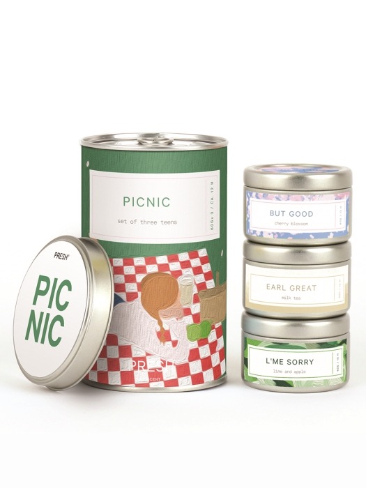 PRESH 캔들 picnic SMALL 3P SET 60g x 3 피크닉 세트