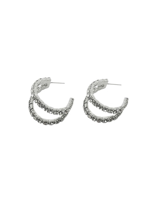 Two Line Cubic Ring Earring