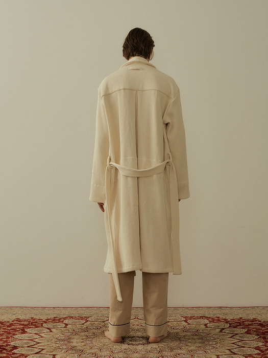 (m) Readymade Robe in Waffle Jersey Almond