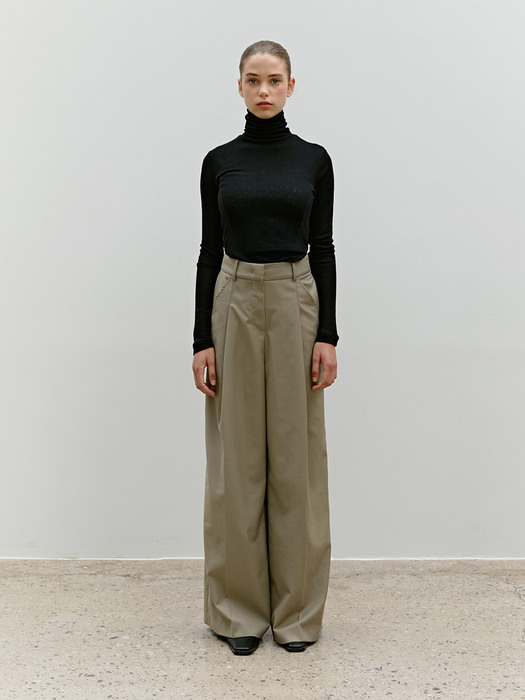 TWF ONE TUCK WIDE PANTS_2COLORS