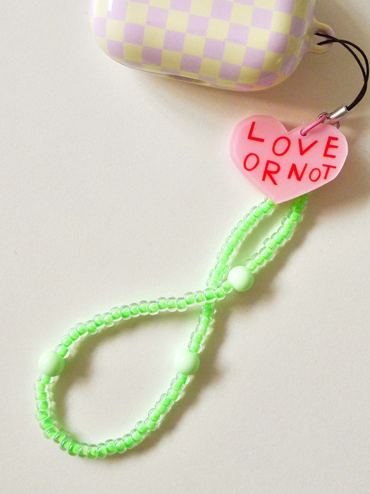 Pink Love-Apple Green Beads Strap