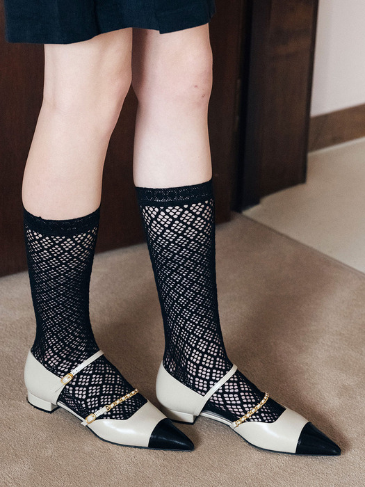 [단독]Diamond Lace Socks Black