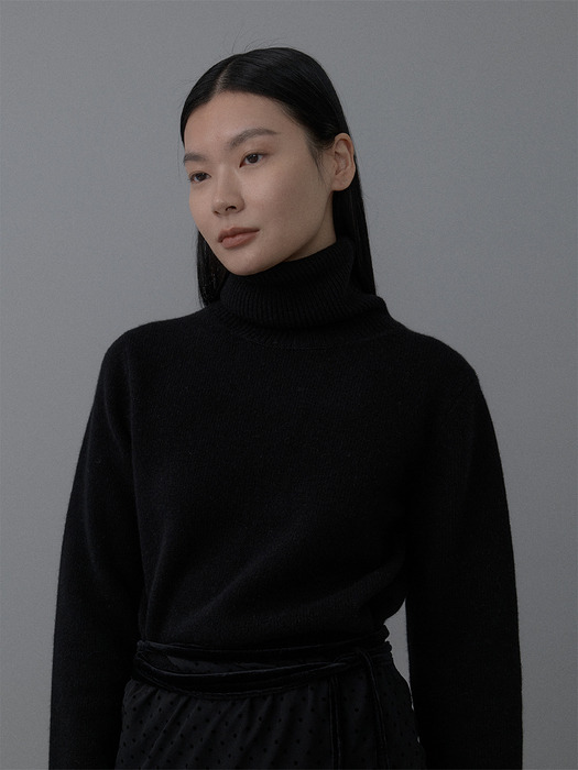 Cropped Turtle-Neck P/O_3color
