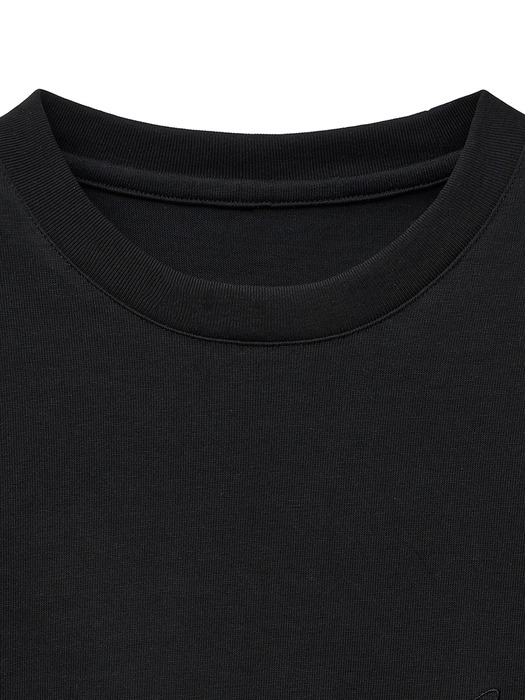 헤비 코튼 오버핏 티셔츠 (블랙)