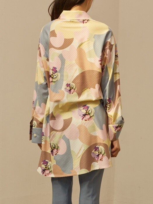 Camou flower blouse dress