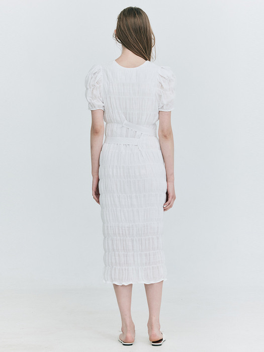 Puffy Wrinkle Dress_White