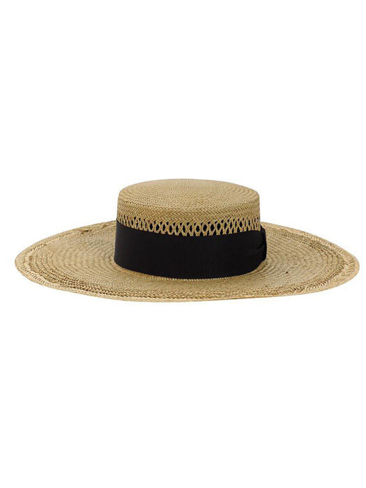 Lady-like wide boater hat