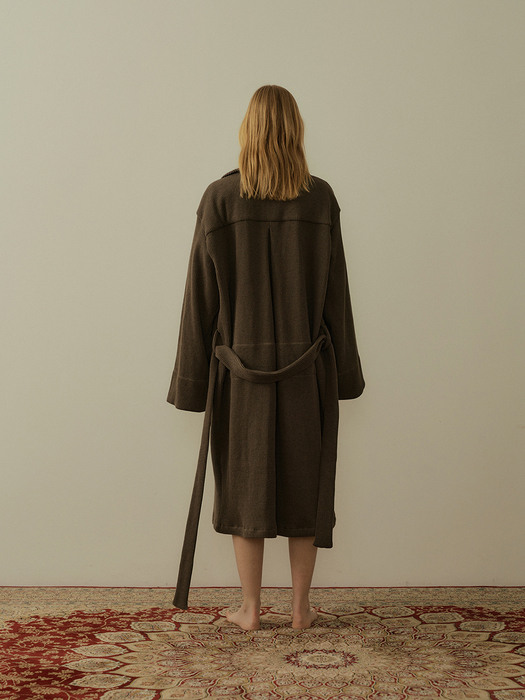 (w) Readymade Robe in Waffle Jersey Charcoal
