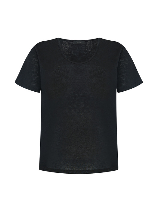 U Neck Linen T-shirts[LMBCSUTT615]-4color