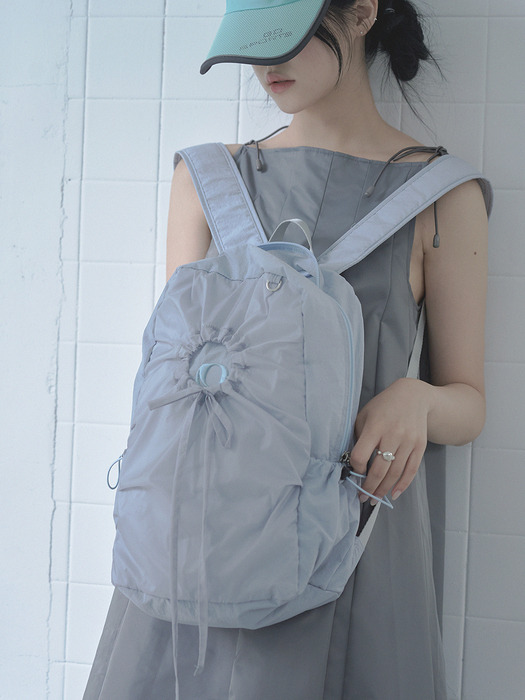 Hole string PO  backpack_blue gray