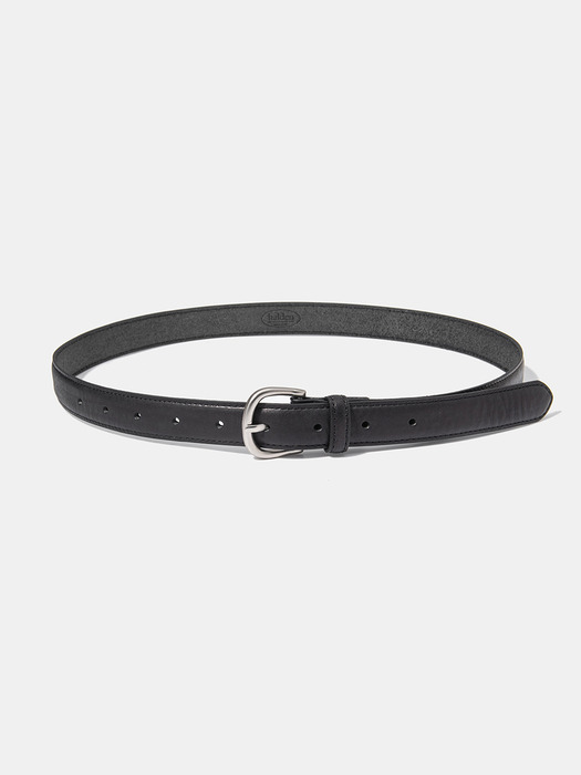 (W) vintage silver buckle belt (T011_black)