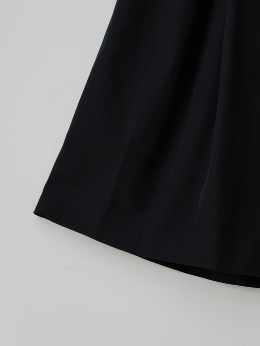 Wide Pleats Skirt pants_BLACK