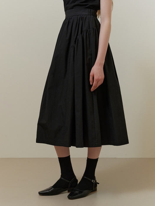 Moor shirring skirt (black)