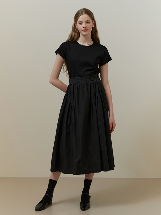Moor shirring skirt (black)