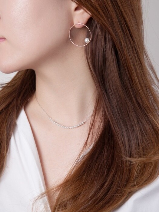 [SILVER925] PEARL POINT CIRCLE EARRING