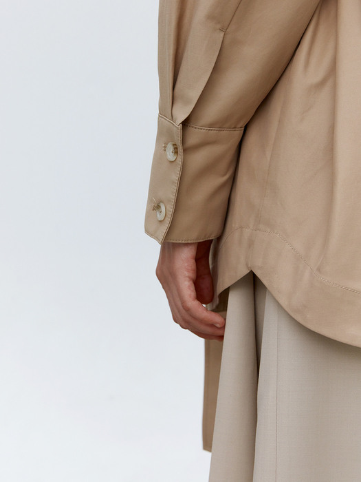 TOF QUILTED TRENCH COAT BEIGE