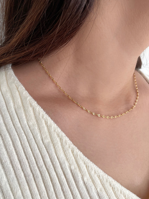 [silver925] shiny chain necklace - 18k  gold plate 데일리 체인 네크리스