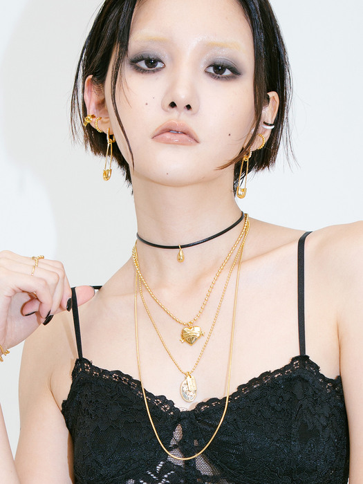 925 Thin Snake chain Long Necklace Gold