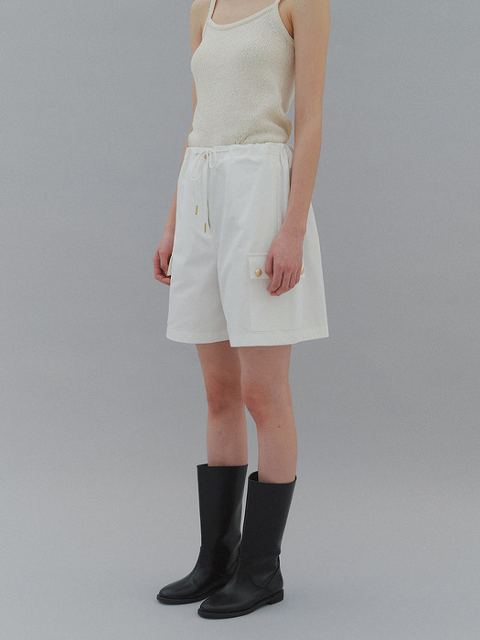Juno Drawstring Shorts in White