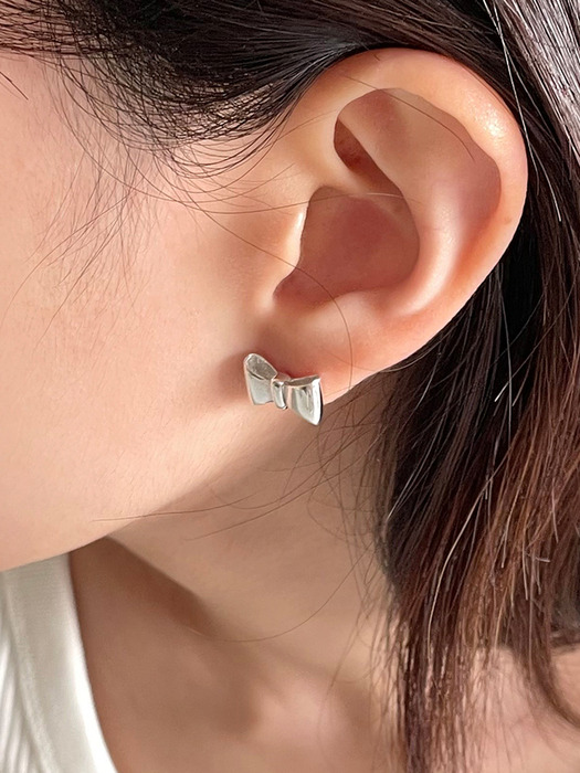 [silver925] ribbon earring