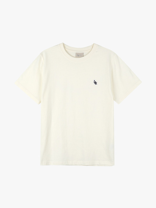 L&R Patch Point Short-Sleeved T-Shirt Cream