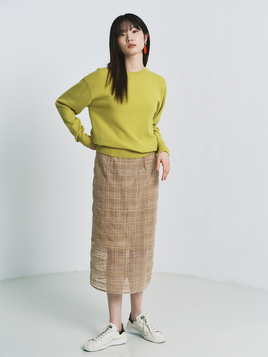 NEW CASHMERE BLENDED BASIC KNIT TOP_YELLOW