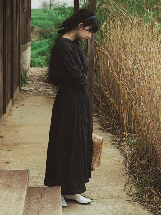 Josephine linen dress : 조세핀 린넨 드레스 - vintage black