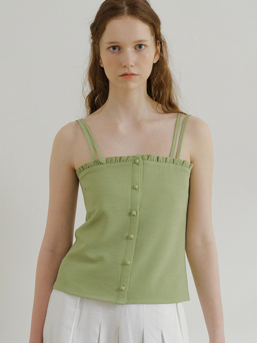 monts 1504 frill sleeveless top (green)