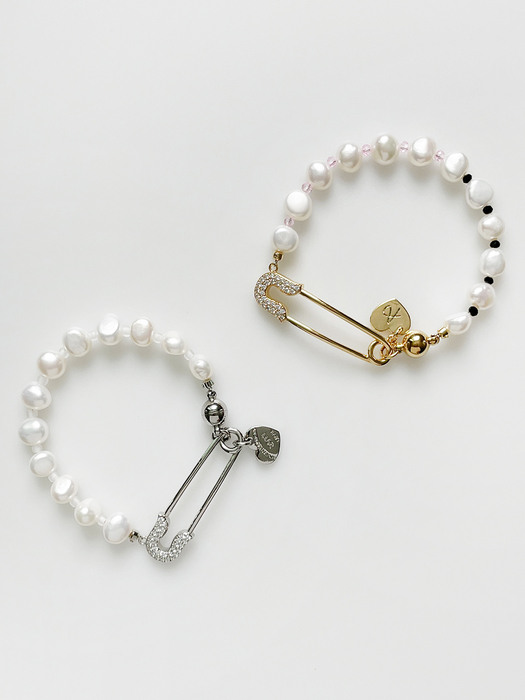 [단독]Safety Pebble Pearl Bracelet (2color)