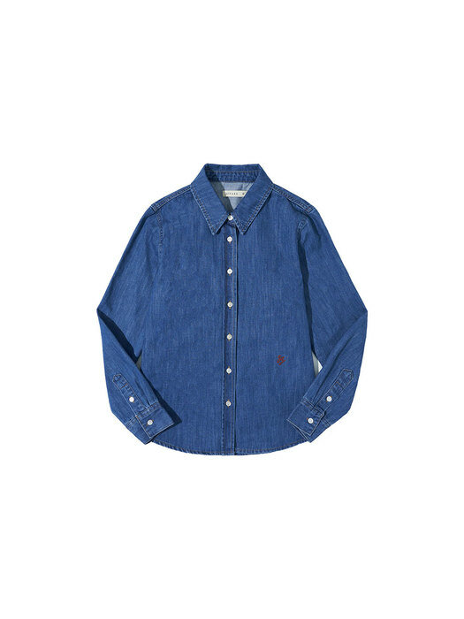 SITP5085 Regular-fit denim shirt_Medium blue