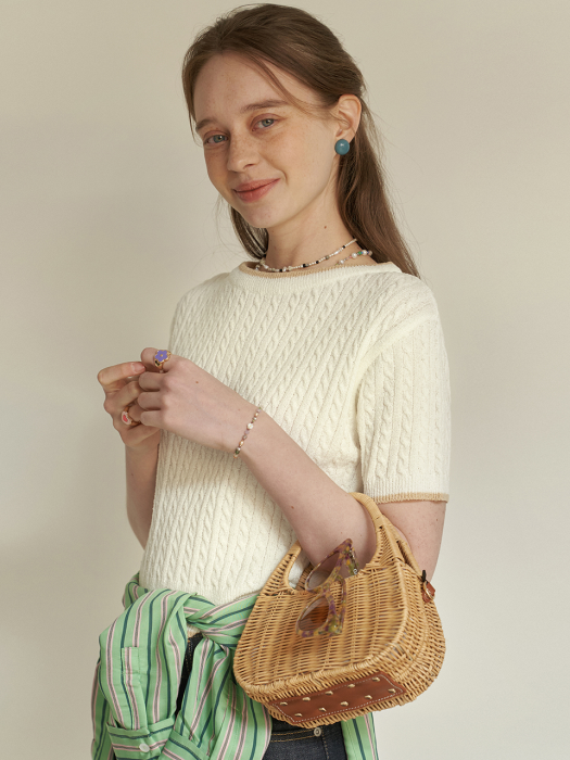 A POPCORN CABLE KNIT TOP_WHITE