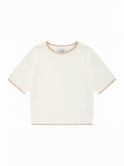 A POPCORN CABLE KNIT TOP_WHITE