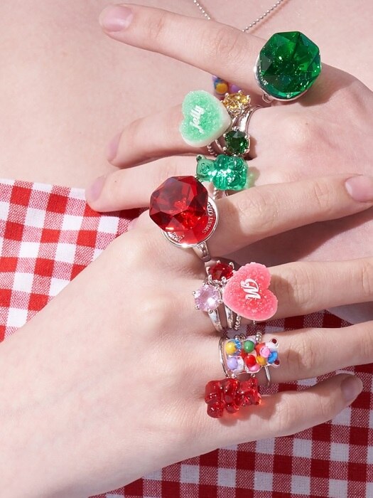 DIAMOND CANDY RING (RED)
