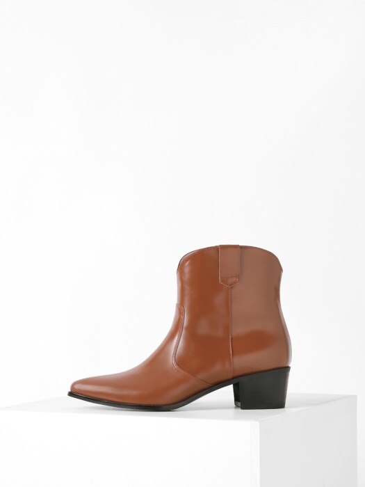 WESTERN ANKLE BOOTS - BROWN