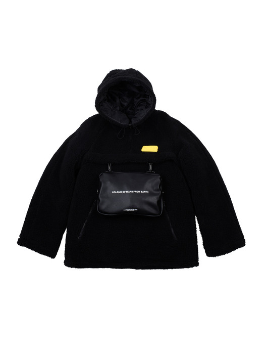 [UNISEX] ``EMT Bag`` Anorak Faux-Shearling Coat (Black)