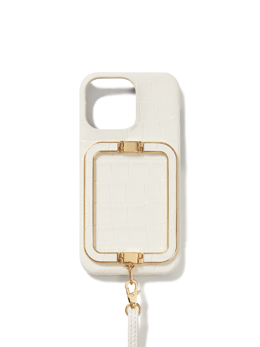 Phone Case with Leather Strap Ivory