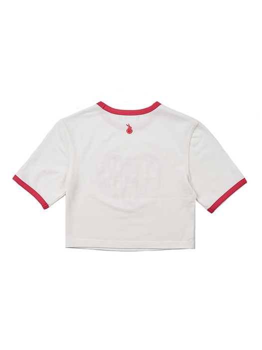 Heart Crop Ringer T-Shirt (Red)