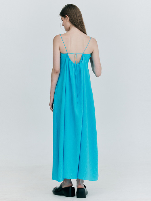 Seersucker Sleeveless Dress_Blue