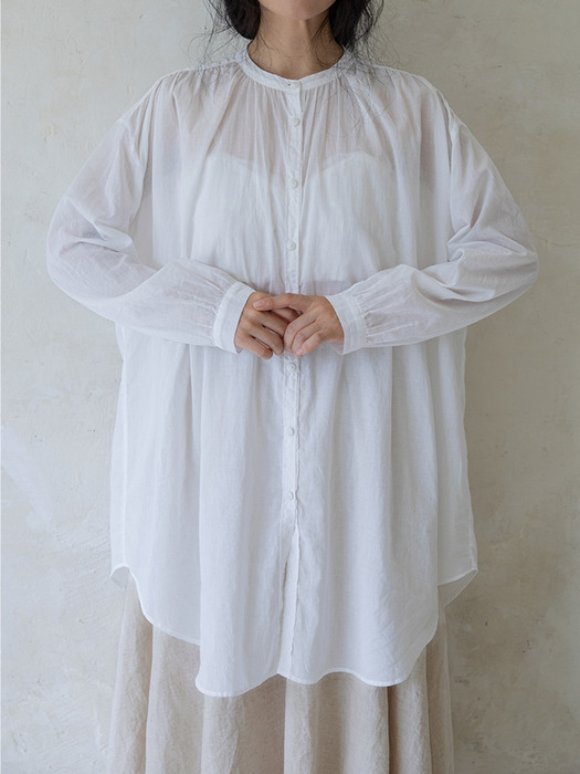 Avril button blouse - white 아브릴 버튼 블라우스_화이트