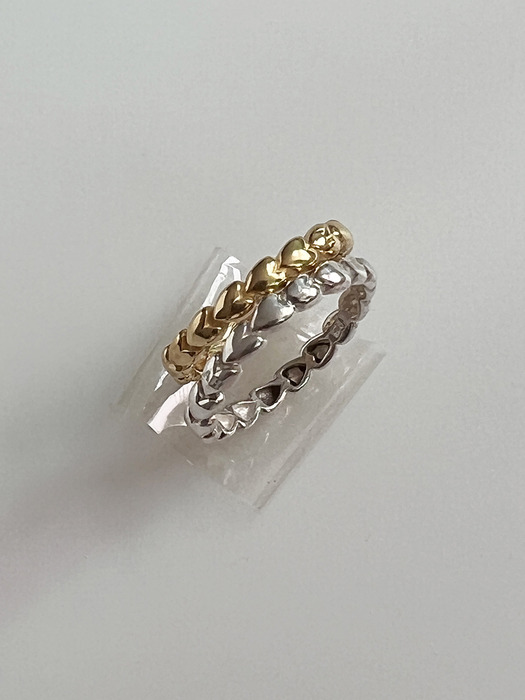 925silver Heart Band Ring / 2color