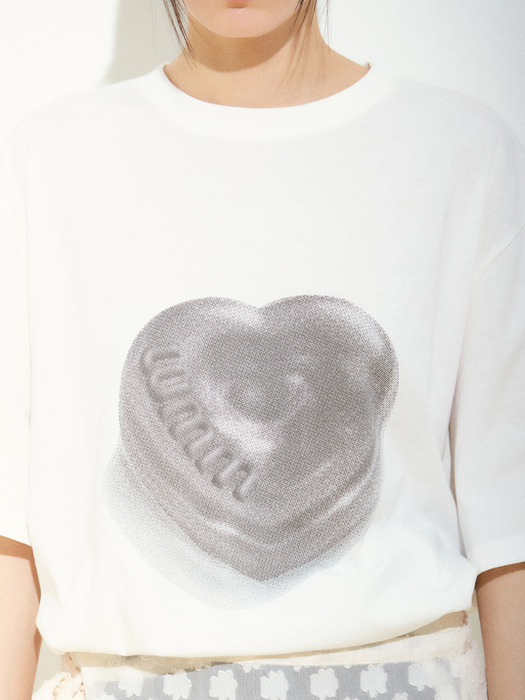 Heart Candy Loose Fit T Shirt - White