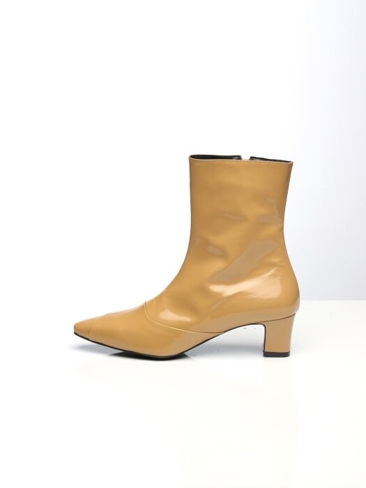 Rora mud beige patent boots 로라 머드베이지 페이던트 부츠