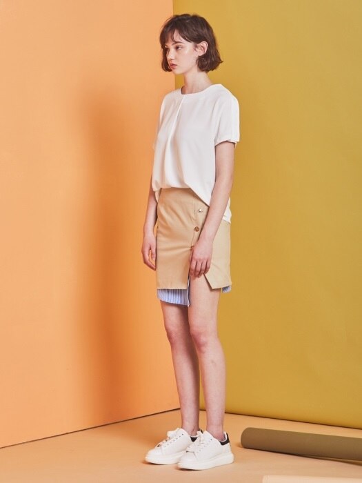 stripe point skirt_beige 스트라잎포인트스커트_베이지